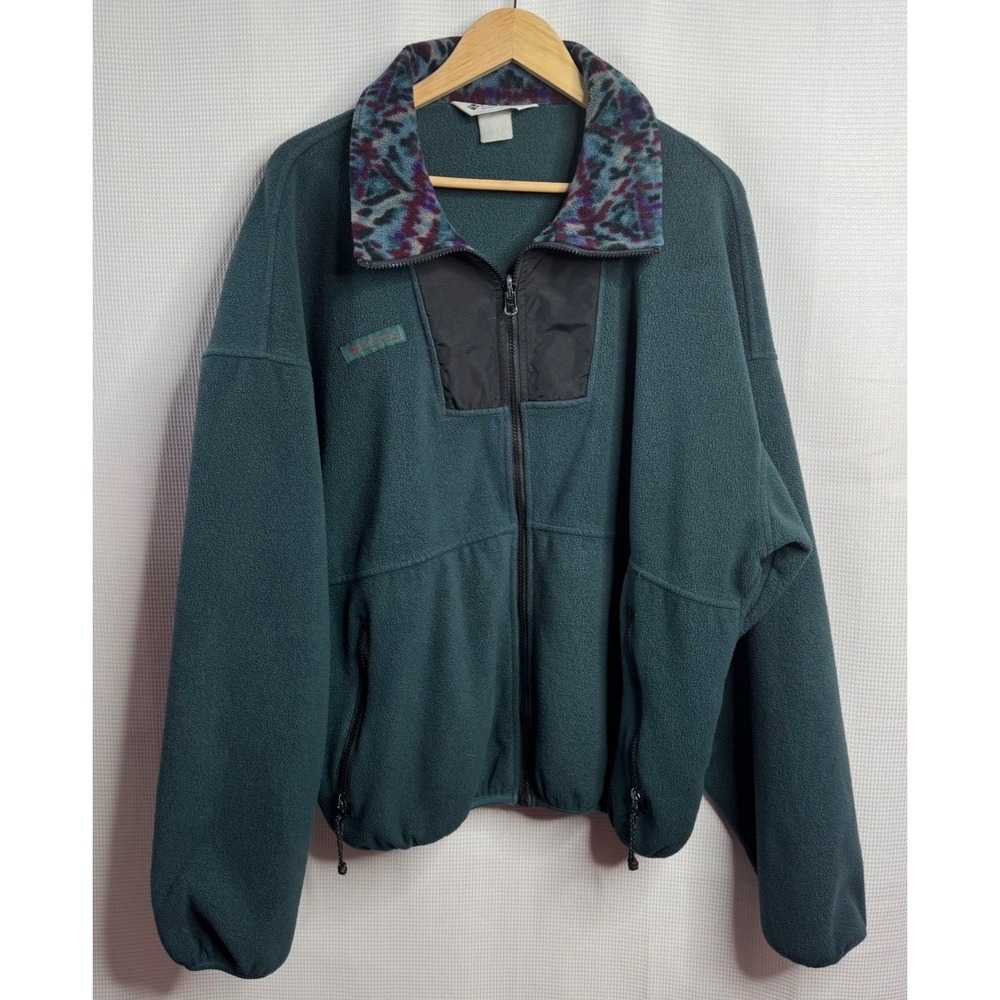 Vintage 90s Columbia Fleece Jacket Southwestern Aztec Gorpcore USA Mens XL 2XL